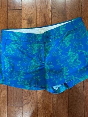 J. Crew Blue and Green Floral Shorts